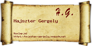 Hajszter Gergely névjegykártya